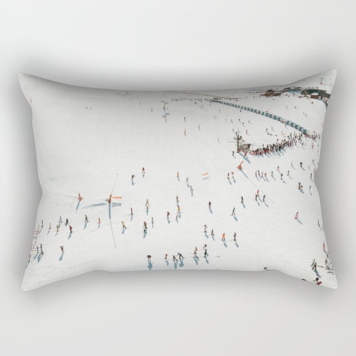 Aerial shot of ski resort Rectangular Pillow Gallery Image 2