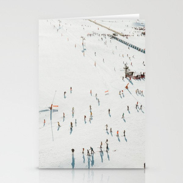 Aerial shot of ski resort Stationery Card Gallery Image 2