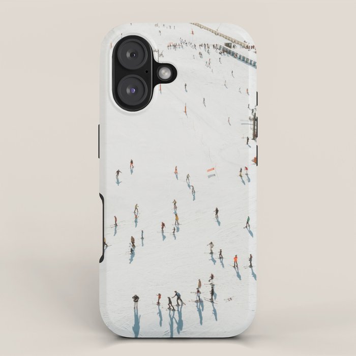 Aerial shot of ski resort iPhone Case