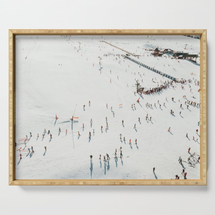 Aerial shot of ski resort Serving Tray Gallery Image 1