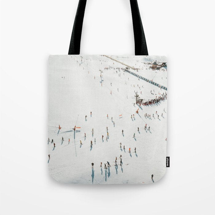 Aerial shot of ski resort Tote Bag Gallery Image 1