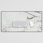 Aerial shot of ski resort Desk Mat Gallery Image 1