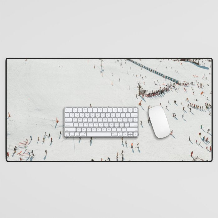 Aerial shot of ski resort Desk Mat Gallery Image 1