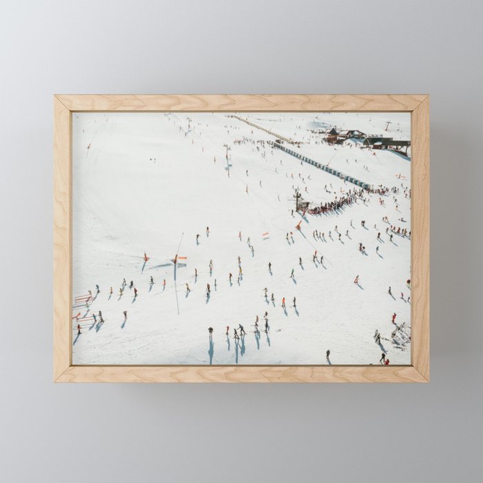 Aerial shot of ski resort Mini Art Print Gallery Image 1
