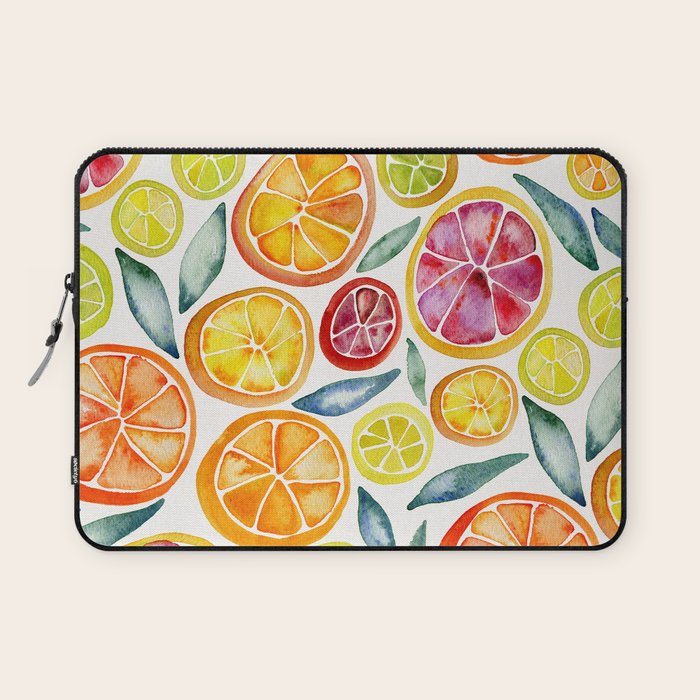 Sliced Citrus Watercolor Laptop Sleeve Gallery Image 1