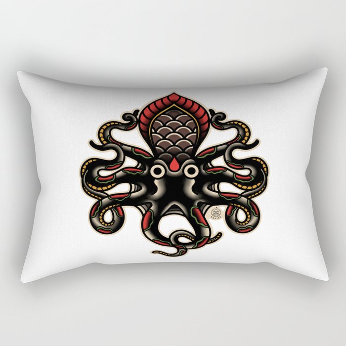 Traditional Tattoo Octopus  Rectangular Pillow Gallery Image 2