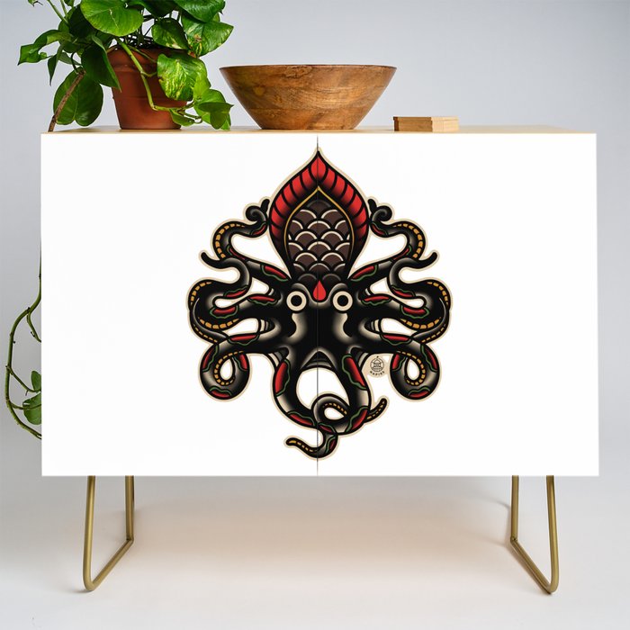 Traditional Tattoo Octopus  Credenza Gallery Image 1