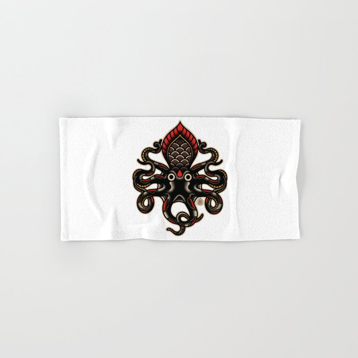 Traditional Tattoo Octopus  Bath Towel Gallery Image 1