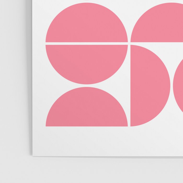 Mid Century Modern Geometric 04 Pink Poster Gallery Image 3