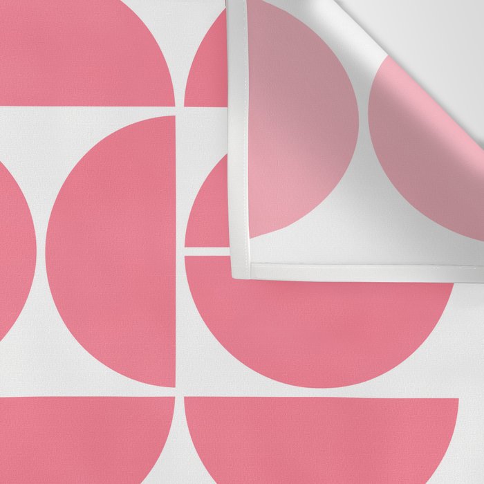 Mid Century Modern Geometric 04 Pink Wall Tapestry Gallery Image 3