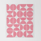 Mid Century Modern Geometric 04 Pink Throw Blanket Gallery Image 2
