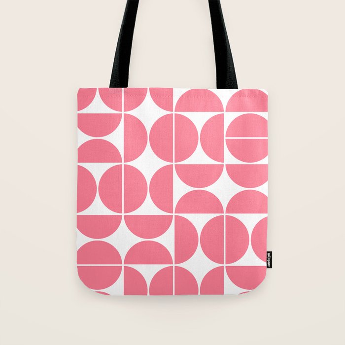 Mid Century Modern Geometric 04 Pink Tote Bag Gallery Image 1