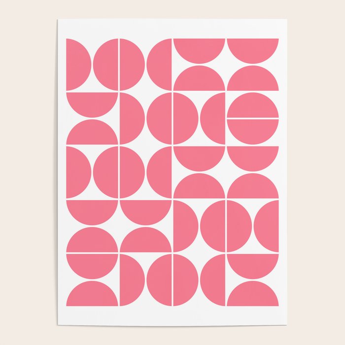 Mid Century Modern Geometric 04 Pink Poster Gallery Image 4