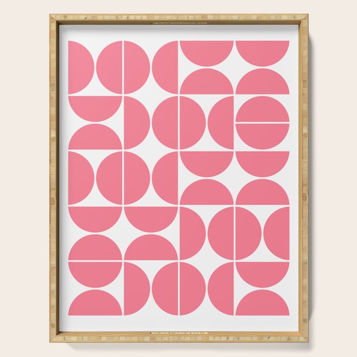 Mid Century Modern Geometric 04 Pink Serving Tray Gallery Image 1