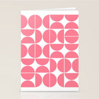 Mid Century Modern Geometric 04 Pink Stationery Card Gallery Image 2