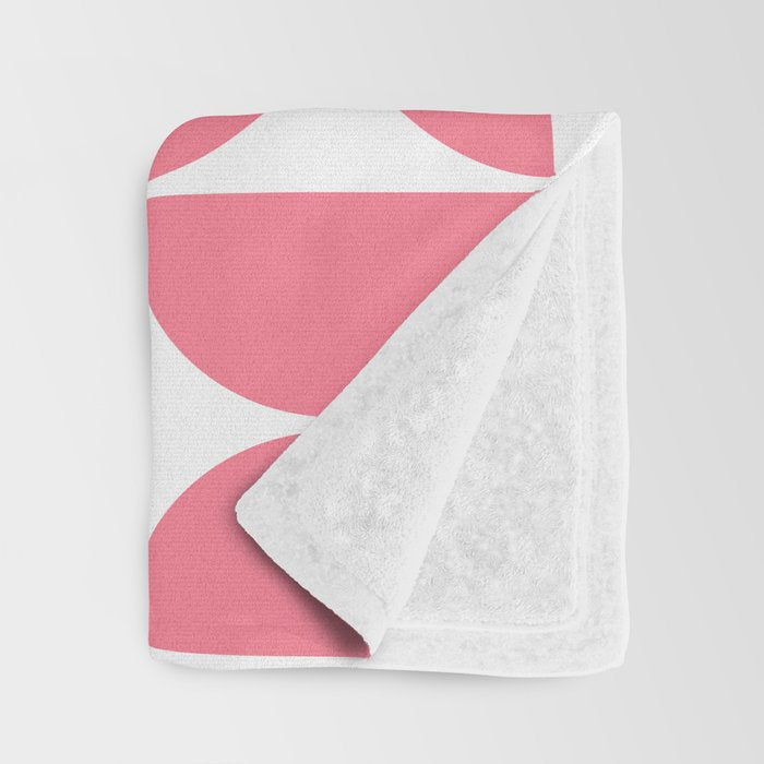 Mid Century Modern Geometric 04 Pink Throw Blanket Gallery Image 3