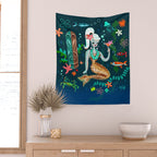 Blonde Leopard Martini Mermaid Wall Tapestry Gallery Image 2