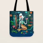 Blonde Leopard Martini Mermaid Tote Bag Gallery Image 1