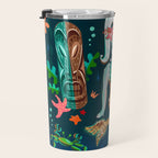 Blonde Leopard Martini Mermaid Travel Mug Gallery Image 3
