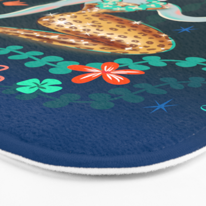 Blonde Leopard Martini Mermaid Bath Mat Gallery Image 3