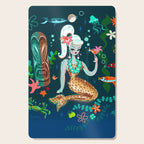 Blonde Leopard Martini Mermaid Cutting Board Gallery Image 1