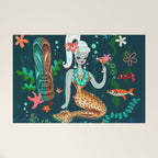 Blonde Leopard Martini Mermaid Welcome Mat Gallery Image 1
