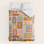 Vintage tropical summer patchwork tapestry pattern Duvet Cover Gallery Image 6
