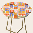 Vintage tropical summer patchwork tapestry pattern Side Table Gallery Image 2