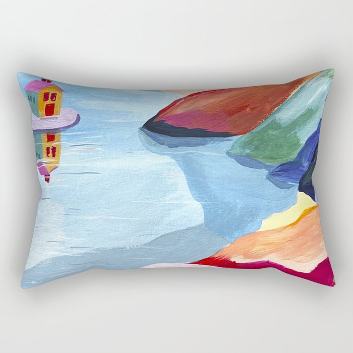 Water rainbow landscape  Rectangular Pillow Gallery Image 2