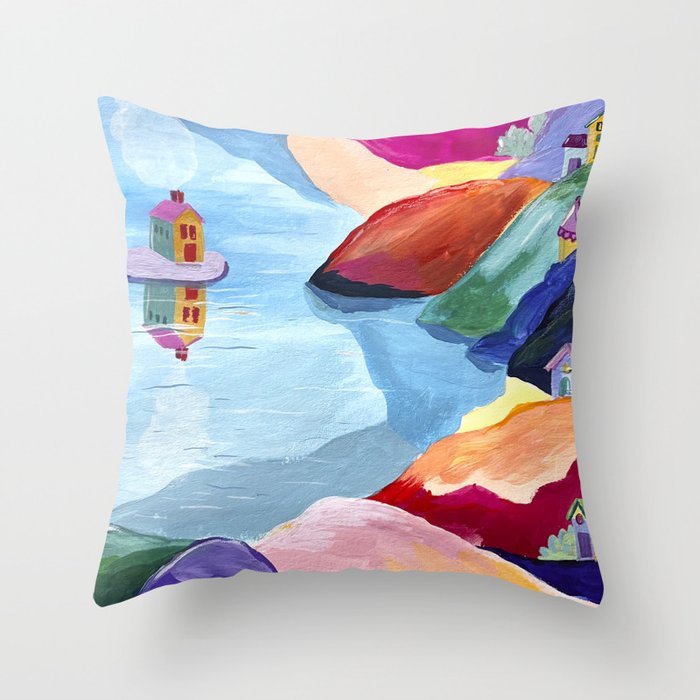Water rainbow landscape  Throw Pillow Gallery Image 6
