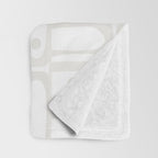 Mid Century Modern Minimalist Piquet Abstract Multi Geometric Pattern in White Tones Throw Blanket Gallery Image 3