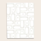 Mid Century Modern Minimalist Piquet Abstract Multi Geometric Pattern in White Tones Notebook Gallery Image 4