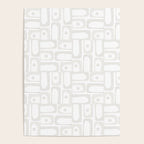 Mid Century Modern Minimalist Piquet Abstract Multi Geometric Pattern in White Tones Poster Gallery Image 4