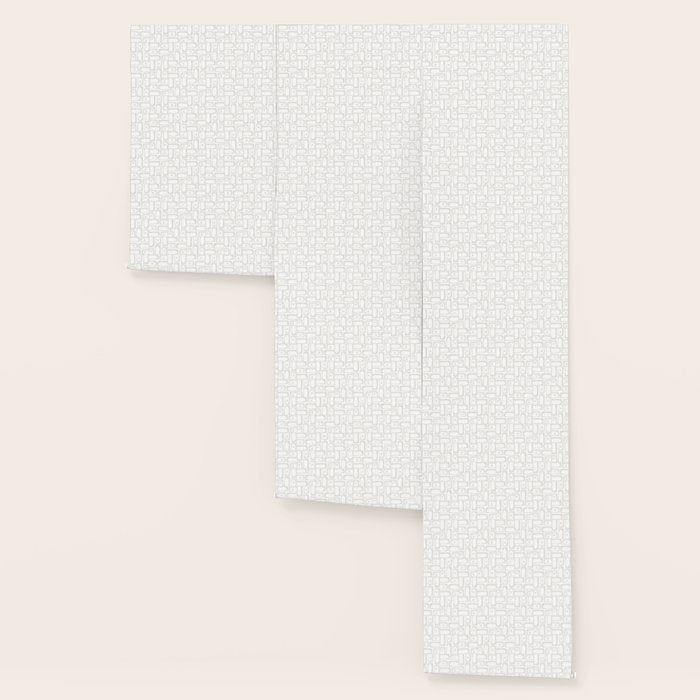 Mid Century Modern Minimalist Piquet Abstract Multi Geometric Pattern in White Tones Wallpaper Gallery Image 3