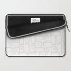 Mid Century Modern Minimalist Piquet Abstract Multi Geometric Pattern in White Tones Laptop Sleeve Gallery Image 2