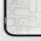 Mid Century Modern Minimalist Piquet Abstract Multi Geometric Pattern in White Tones Laptop Sleeve Gallery Image 3
