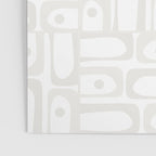 Mid Century Modern Minimalist Piquet Abstract Multi Geometric Pattern in White Tones Poster Gallery Image 3