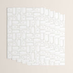 Mid Century Modern Minimalist Piquet Abstract Multi Geometric Pattern in White Tones Wrapping Paper Gallery Image 3