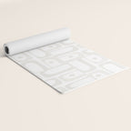 Mid Century Modern Minimalist Piquet Abstract Multi Geometric Pattern in White Tones Yoga Mat Gallery Image 2