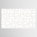 Mid Century Modern Minimalist Piquet Abstract Multi Geometric Pattern in White Tones Tablecloth Gallery Image 2