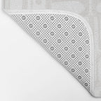 Mid Century Modern Minimalist Piquet Abstract Multi Geometric Pattern in White Tones Bath Mat Gallery Image 2