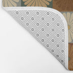 Retro Flowers Check Pattern IV Bath Mat Gallery Image 2