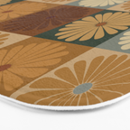 Retro Flowers Check Pattern IV Bath Mat Gallery Image 3