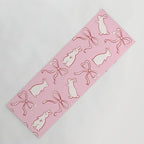 Ribbon Bows and Bunnies in Red, Pink and White Yoga Mat Gallery Image 1