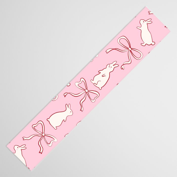 Ribbon Bows and Bunnies in Red, Pink and White Table Runner Gallery Image 3
