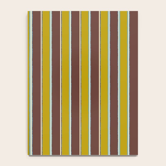 Eclectic Watercolor Paper Stripes Vertical Pattern Chartreuse Brown Blue Cream Notebook Gallery Image 4