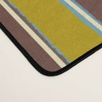 Eclectic Watercolor Paper Stripes Vertical Pattern Chartreuse Brown Blue Cream Desk Mat Gallery Image 4