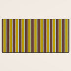 Eclectic Watercolor Paper Stripes Vertical Pattern Chartreuse Brown Blue Cream Desk Mat Gallery Image 3