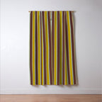 Eclectic Watercolor Paper Stripes Vertical Pattern Chartreuse Brown Blue Cream Window Curtain Gallery Image 3