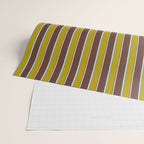 Eclectic Watercolor Paper Stripes Vertical Pattern Chartreuse Brown Blue Cream Wrapping Paper Gallery Image 2